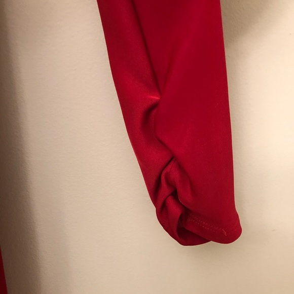 Red BCBG Event Dress Long Sleeve Low Cut Back - Picture 4 of 7